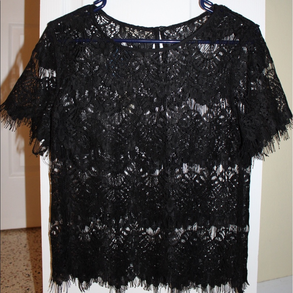A laced black top